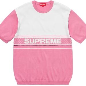 Supreme Sweater in Pink and White